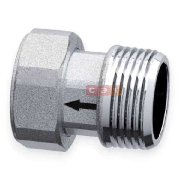 Американка с обратным клапаном 1/2"НР-3/4"НГ под пломбу (хром